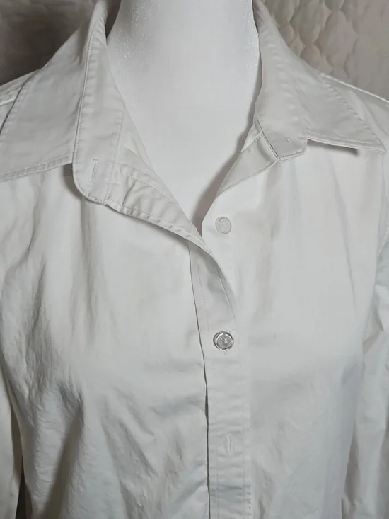 Long Elegant Legs White Classic Button Down - Picture 2 of 7